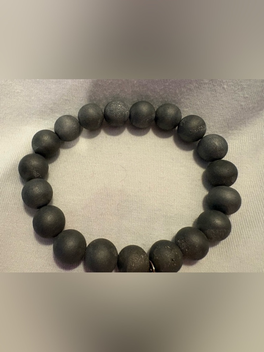 Kinsley Armelle Matte Black Bead Stretch Bracelet